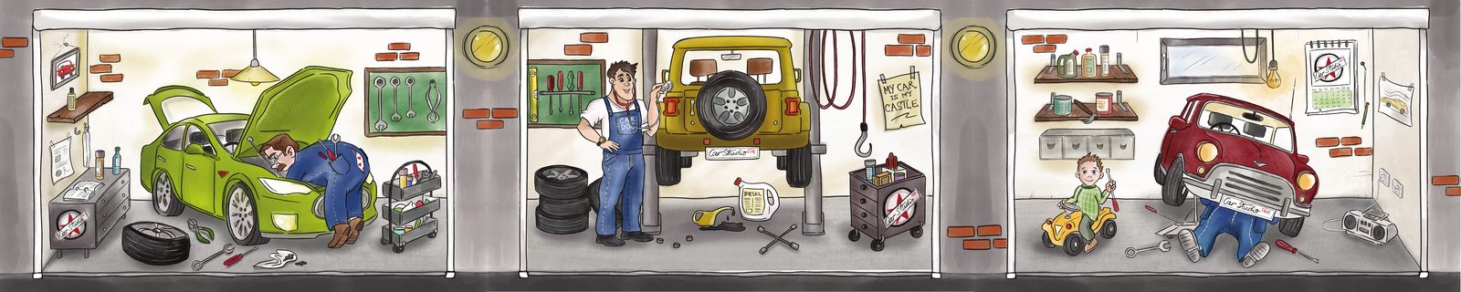CarStudio Süd Werkstatt Illustration